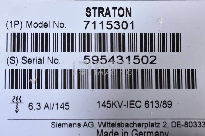 7115301 THA Straton X-ray Tube for Siemens CT | Block Imaging
